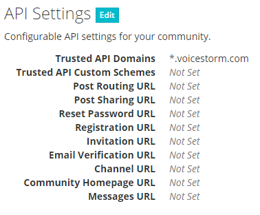 API Settings section